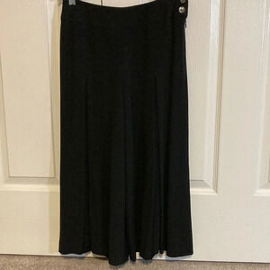 Talbots Petites Black Flat Front Culottes Gauchos Wide Leg Cropped Pants 2P